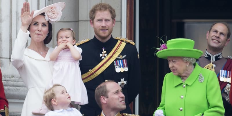 Část britské královské rodiny v roce 2016