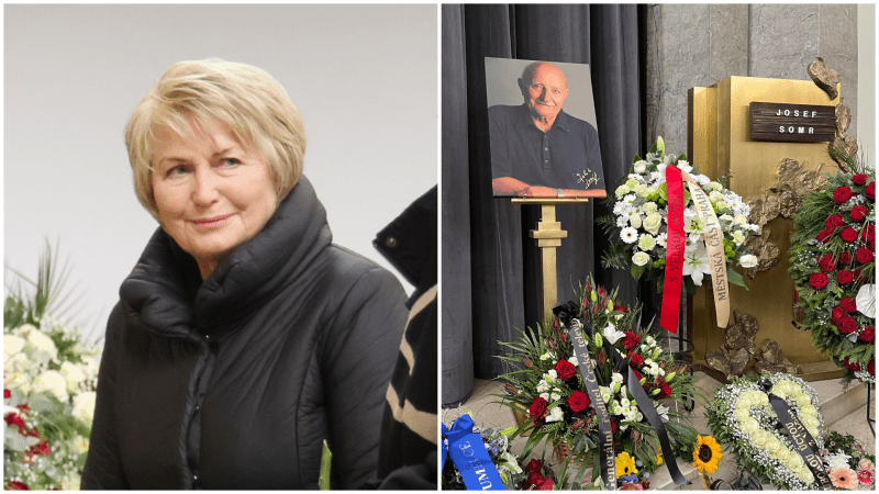 Nejsilnější okamžiky z pohřbu Josefa Somra: Dojatá Balzerová i zamyšlený Bartoška