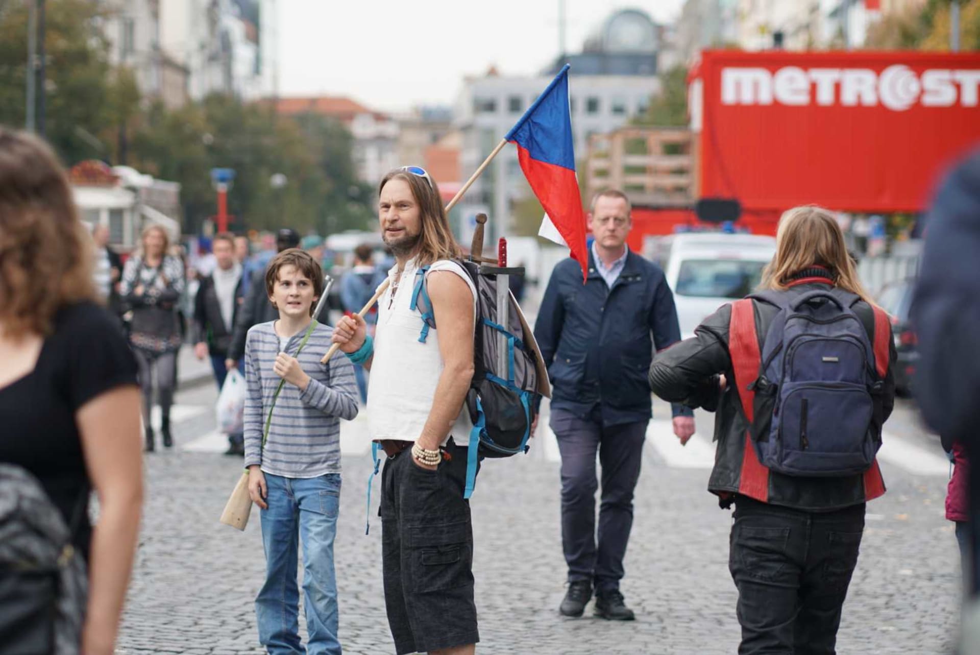 Demonstrující v Praze 28.10.2022