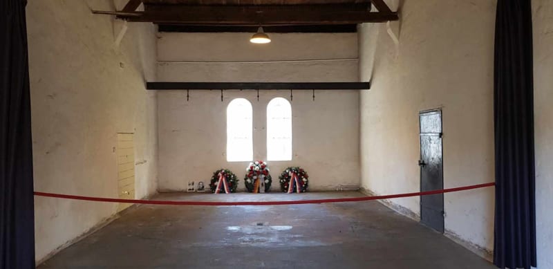 Pocta pro 612 obětí popravených v Plötzensee, popravčí místnost