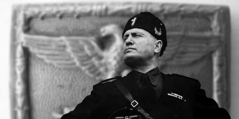Italský diktátor Benito Mussolini.
