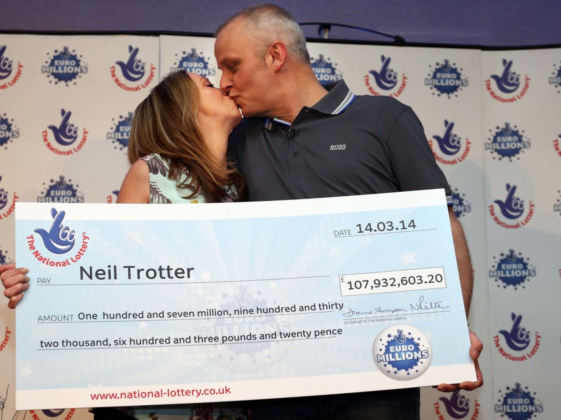 Brit Neil Trotter vyhrál v loterii 108 milionů liber, opustil práci mechanika a koupil si nový dům s vlastním jezerem. 