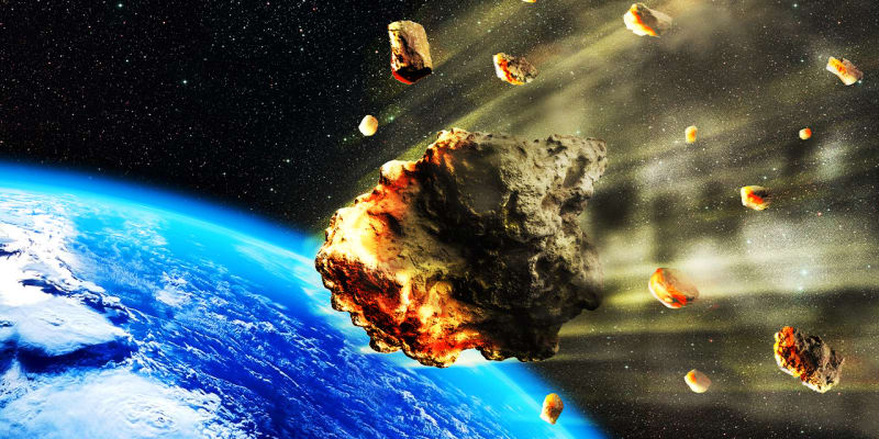 Průlet asteroidu kolem Země (ilustrační foto)