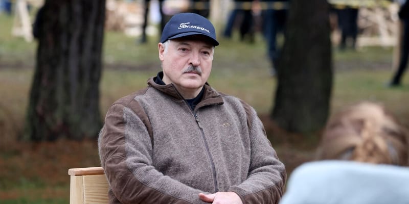 Běloruský prezident Alexandr Lukašenko znovu vyrazil štípat dříví.