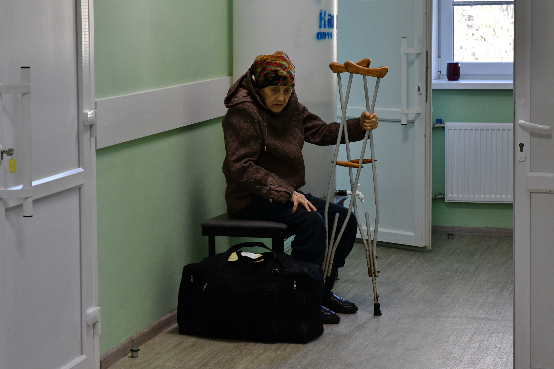 Pacientka v ukrajinské nemocnici