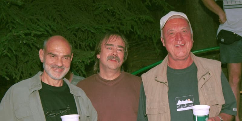 Milan Dufek s kolegou z kapely a blízkým kamarádem Miroslavem Řihoškem (na snímku vlevo) a Slávkem Janouškem. 