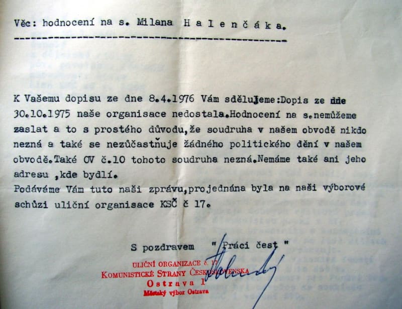 Šanony s dochovaným a dříve tajným materiálem někdejšího městského výboru KSČ v Ostravě