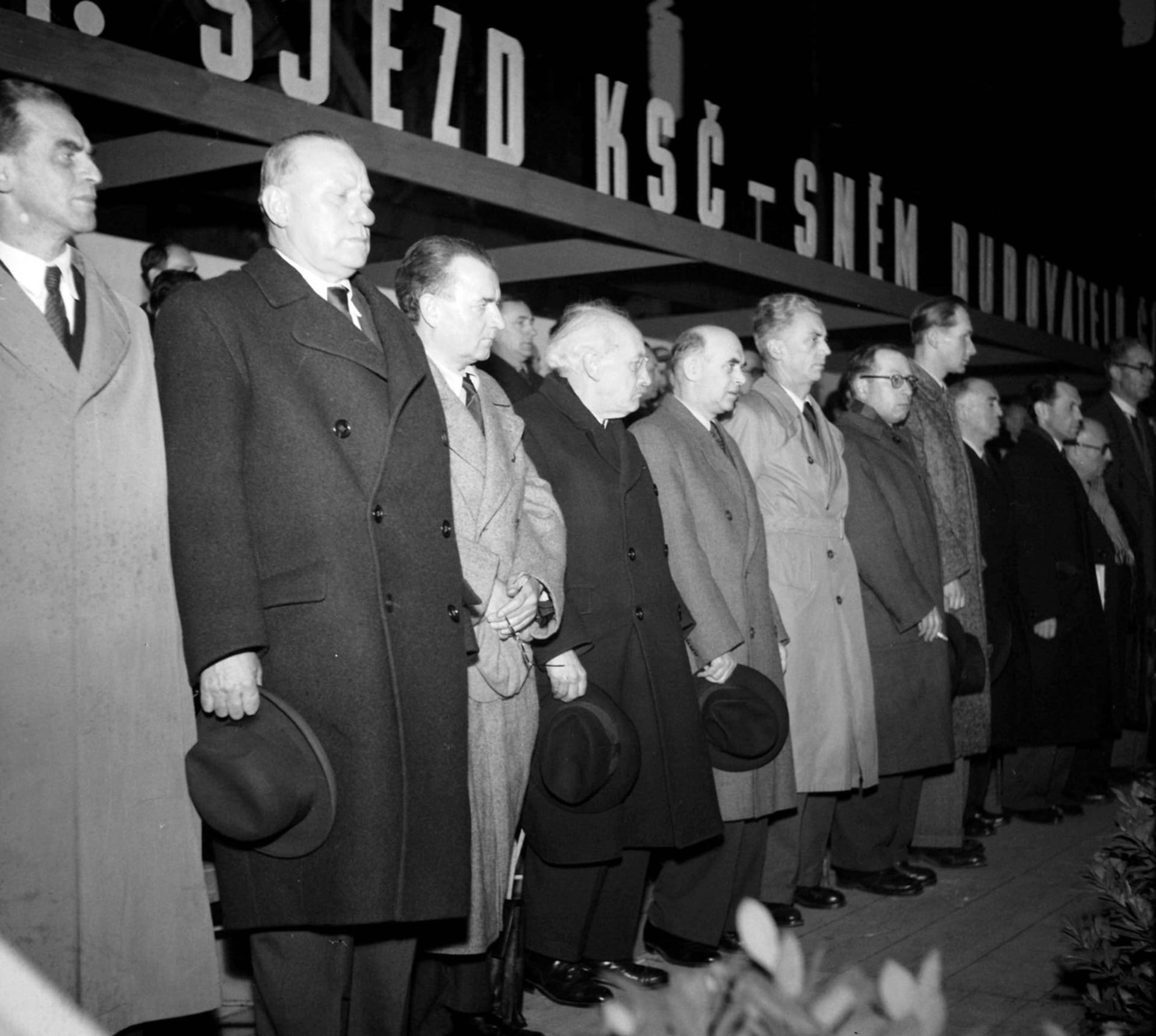 Slánský s Gottwaldem na sjezdu KSČ v roce 1946