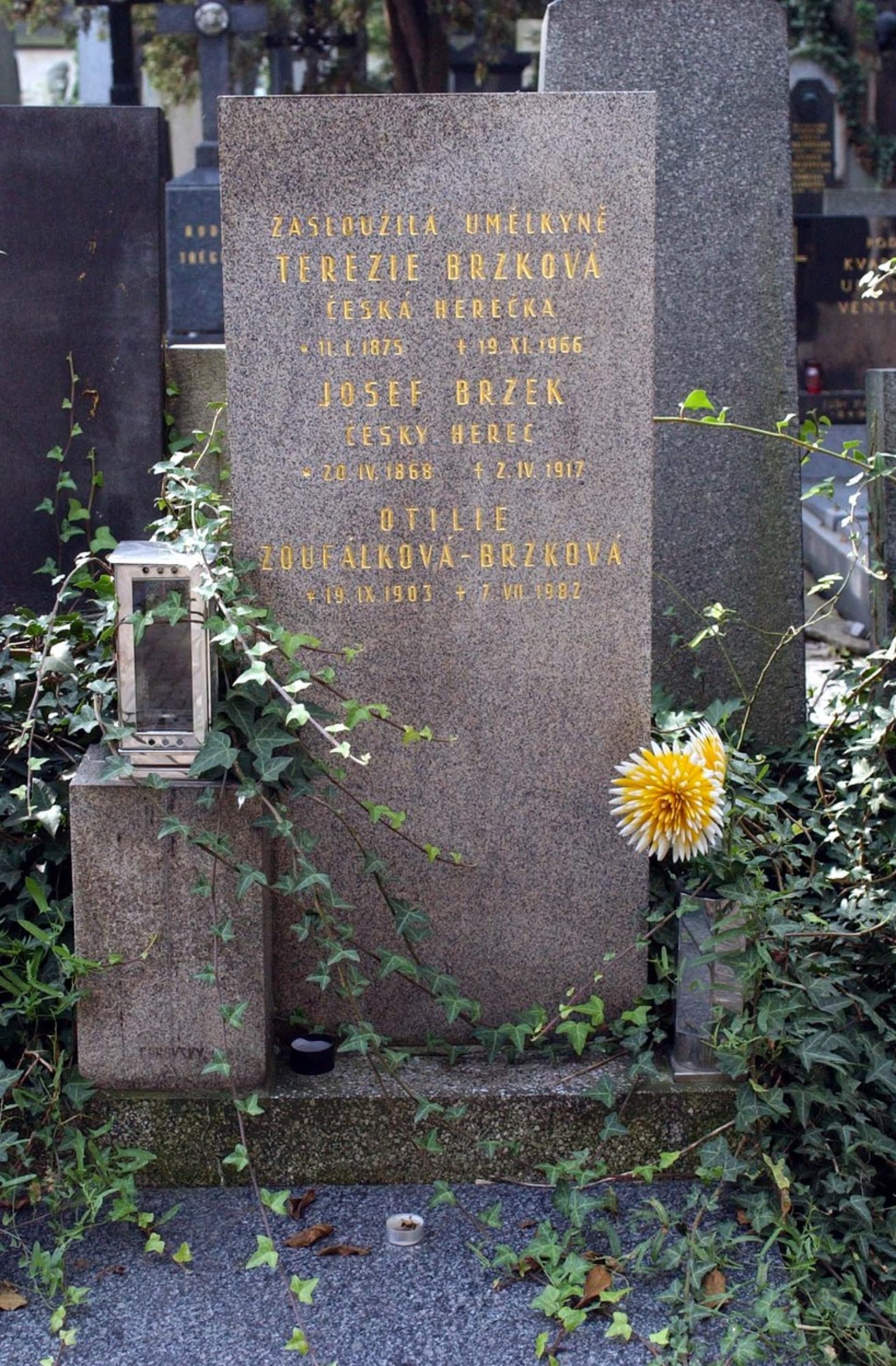 Herečka je pohřbena na Vyšehradském hřbitově v Praze. 