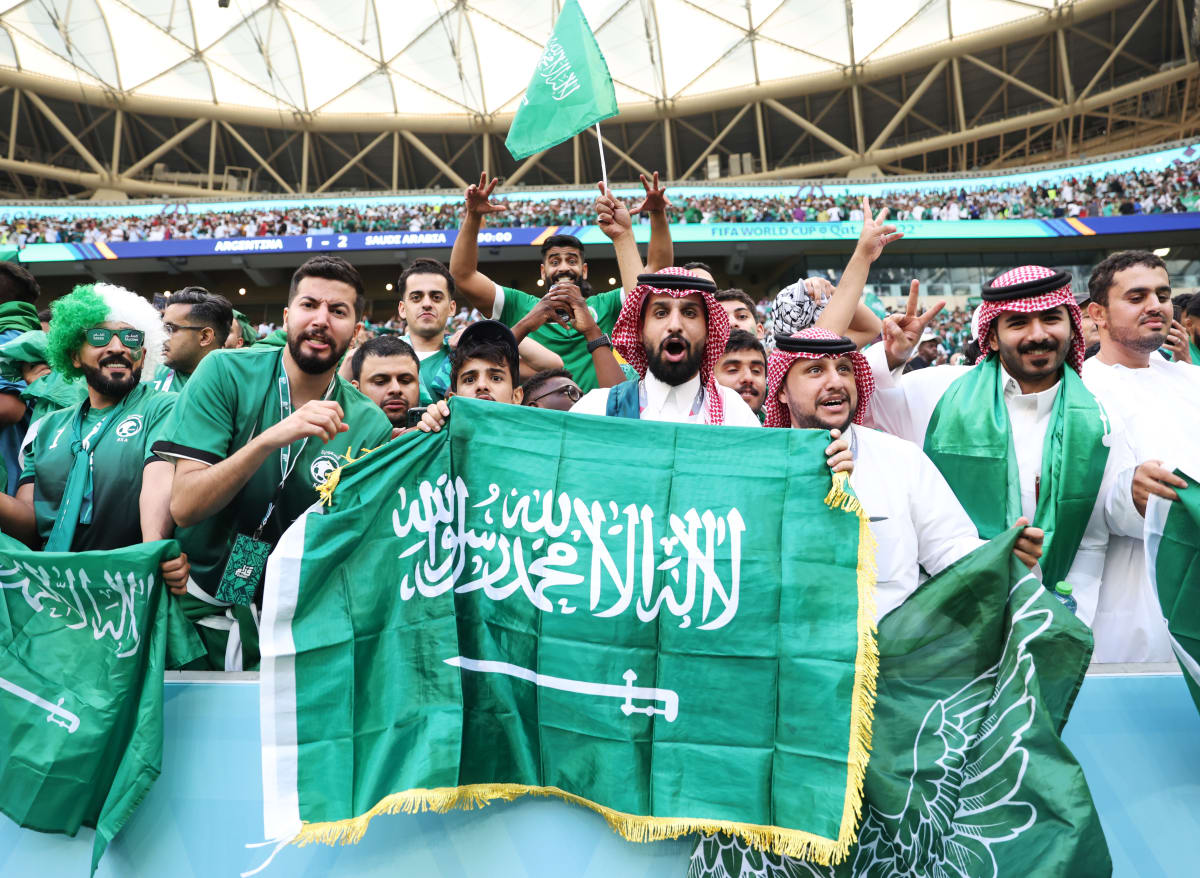 Nadšení fanoušci Saúdské Arábie