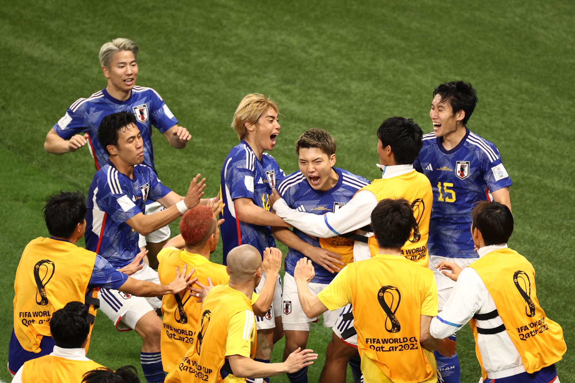 Japonská euforie po gólu do sítě Německa
