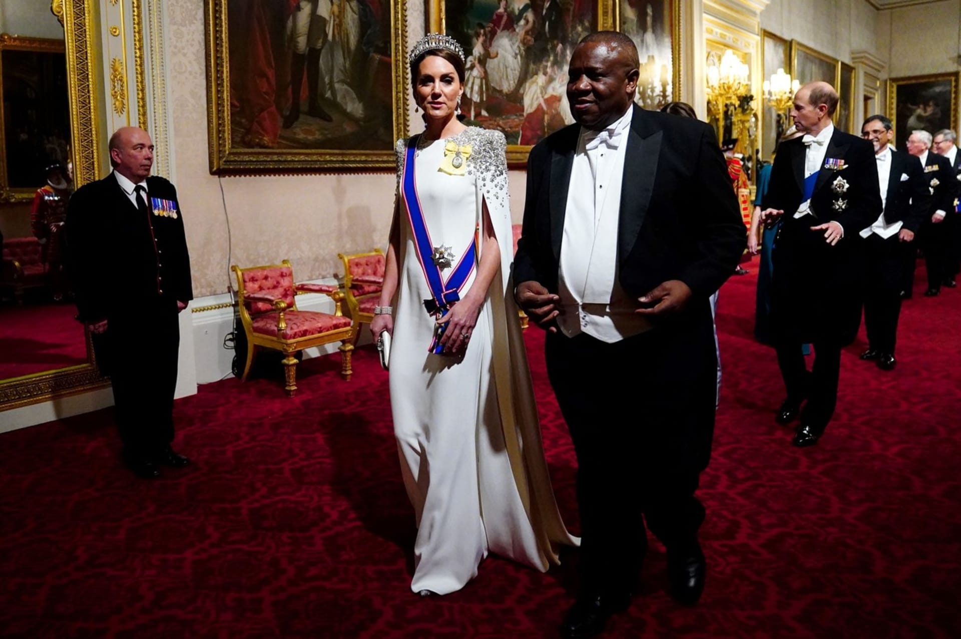 Princezna Catherine s jihoafrickým prezidentem Cyrilem Ramaphosou