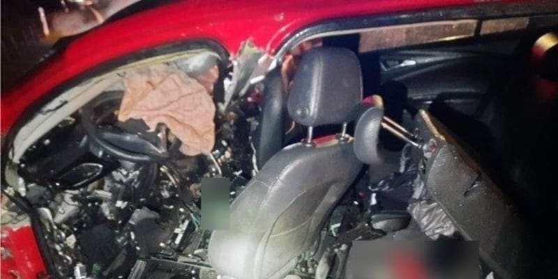 Následky autonehody v Kysucích