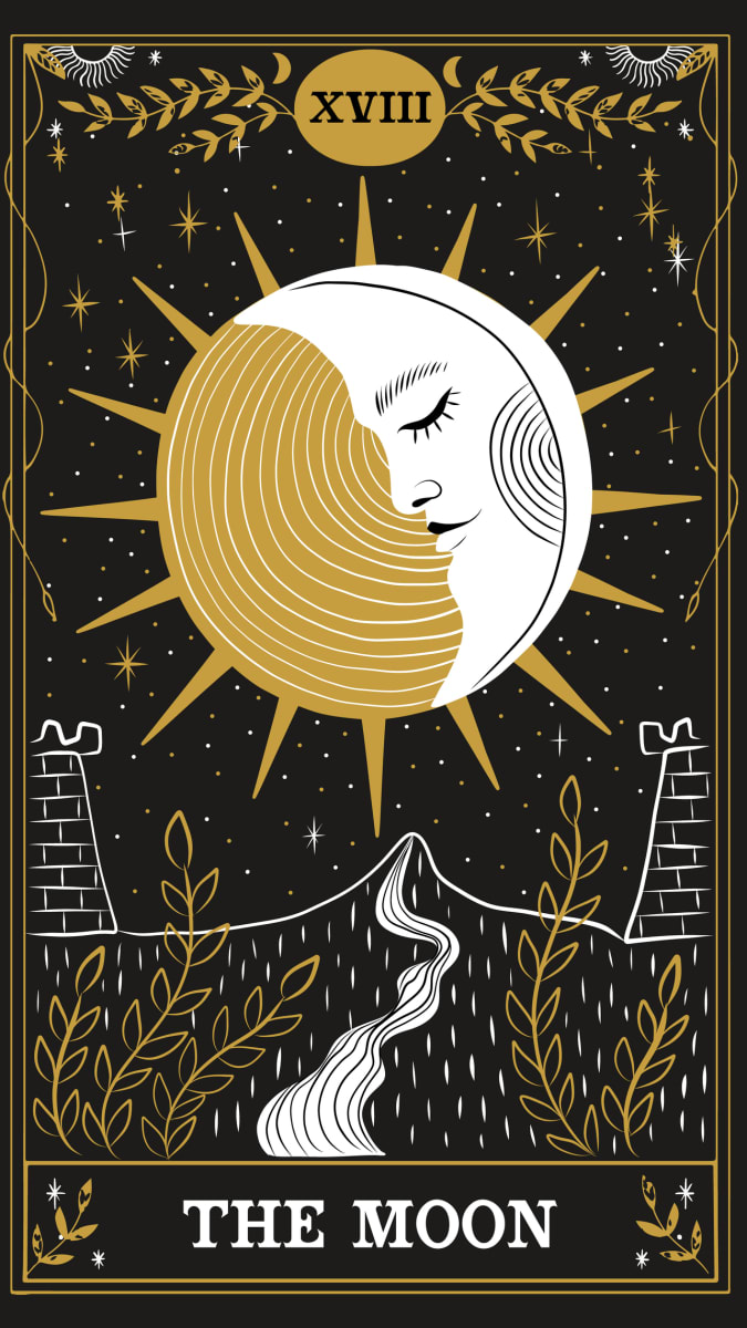 Tarotová karta Luna nebo Měsíc