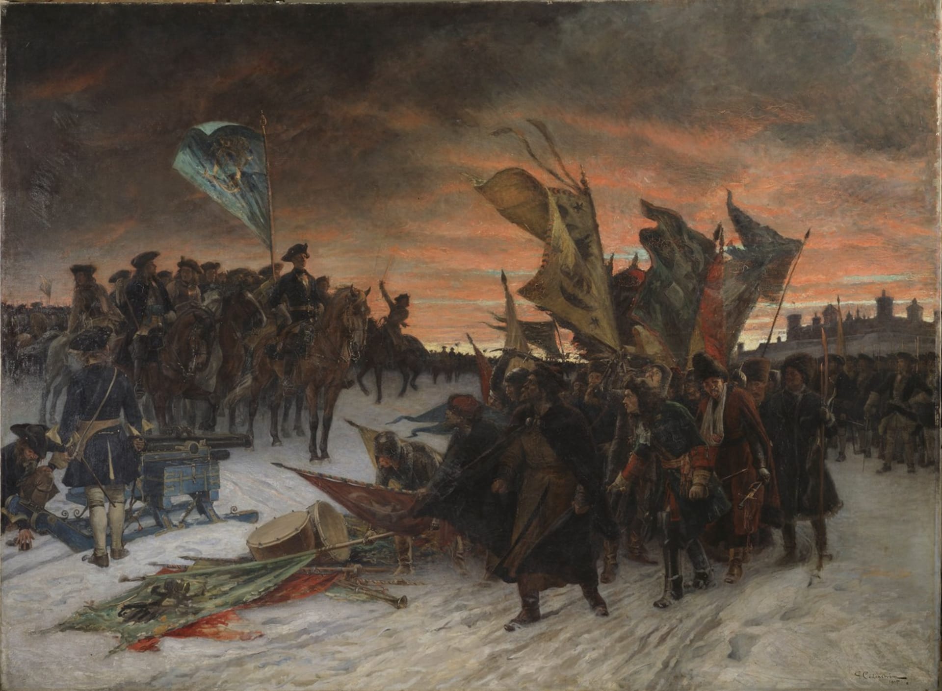 Ruská armáda se u Narvy vzdala podstatně slabším Švédům 