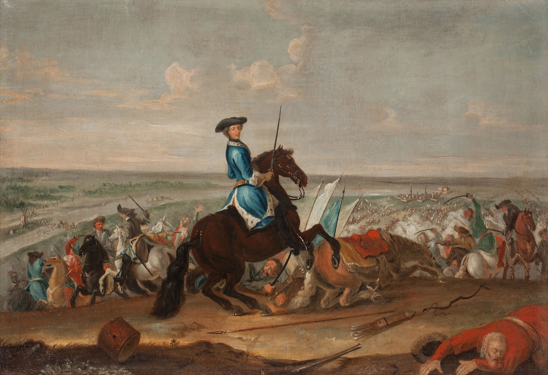 Král Karel XII. v bitvě u Narvy