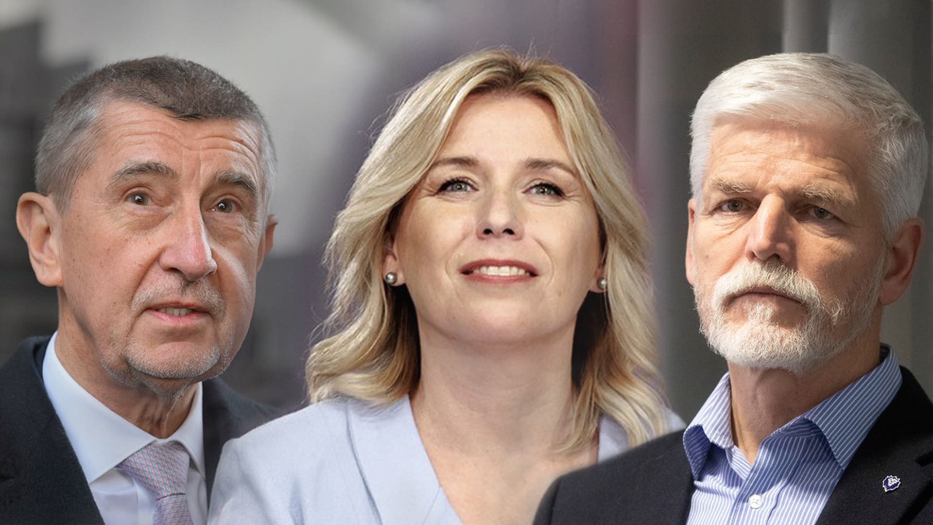 Kandidáti na prezidenta Andrej Babiš, Danuše Nerudová a Petr Pavel