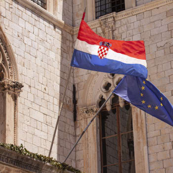 Vlajky Chorvatska a Evropské unie