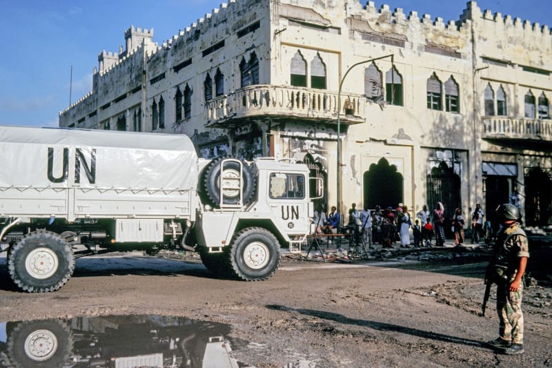 Doprava zásob do rozstříleného Mogadiša