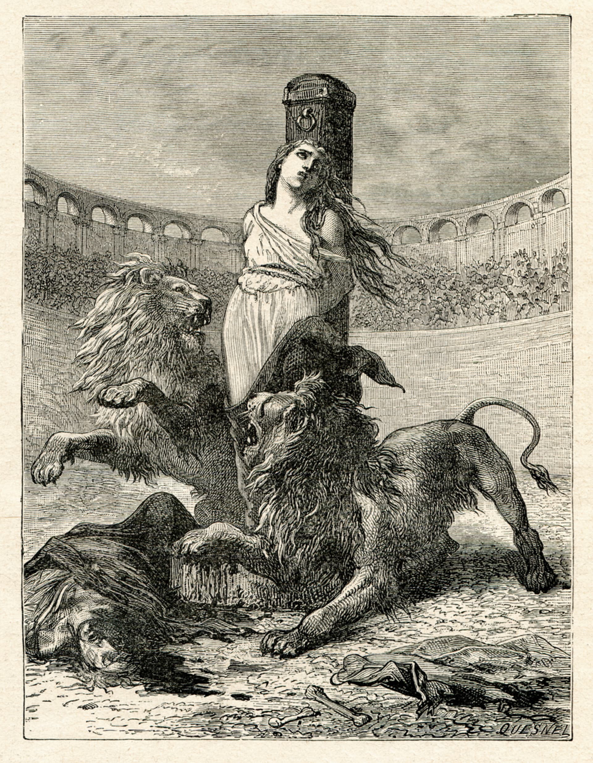 Sežrání lvy zaživa v římském Kolosseu
