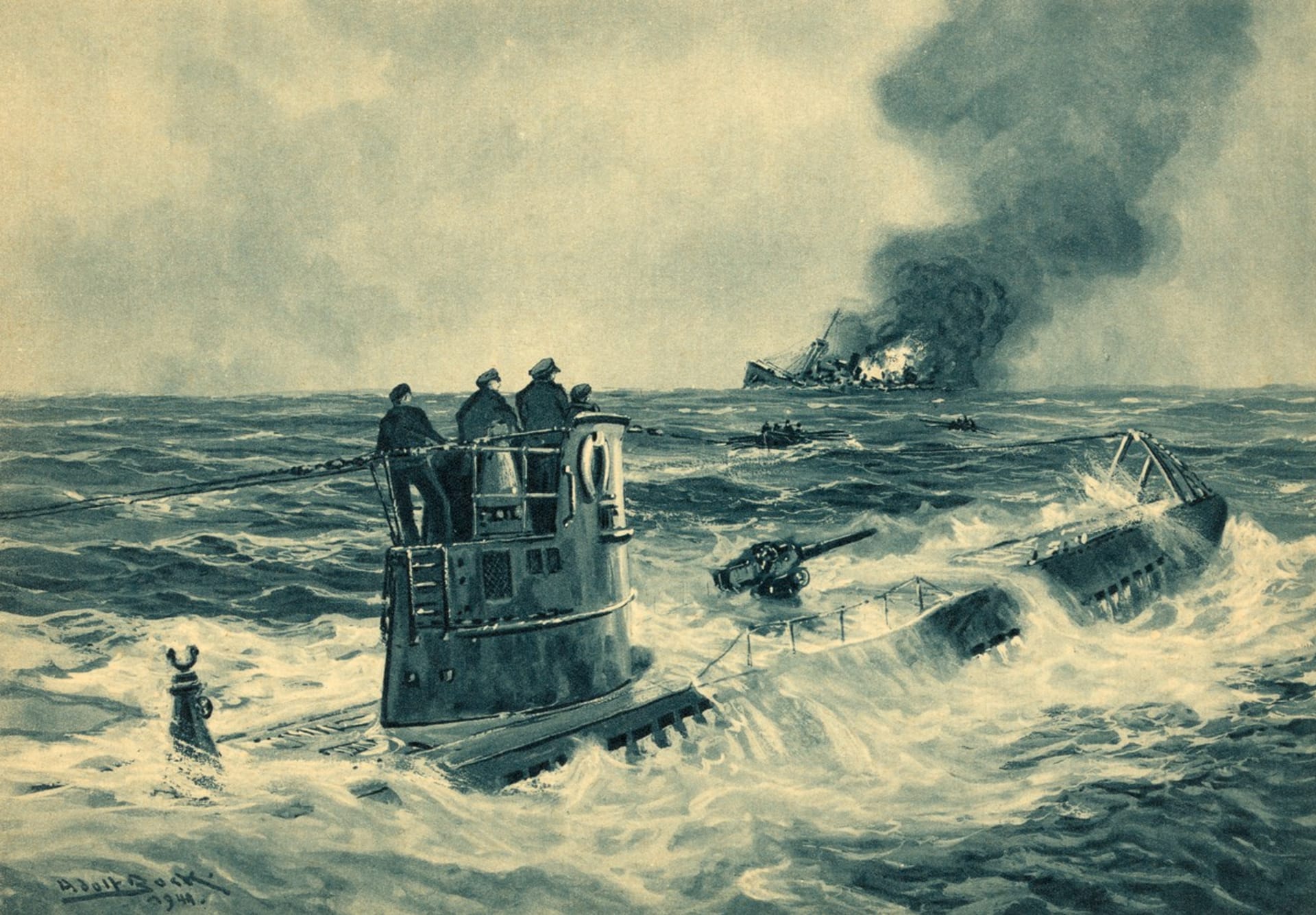 Během druhé světové války potopily německé ponorky 2825 spojeneckých obchodních lodí
