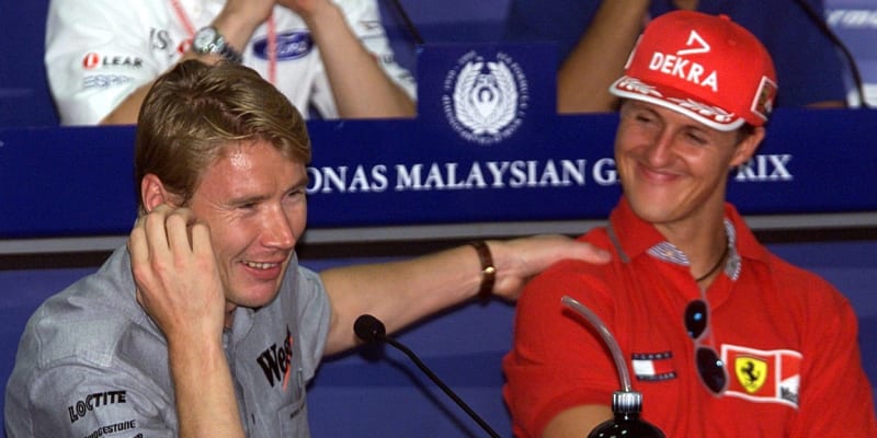 Létající Fin Mika Häkkinen s Michaelem Schumacherem