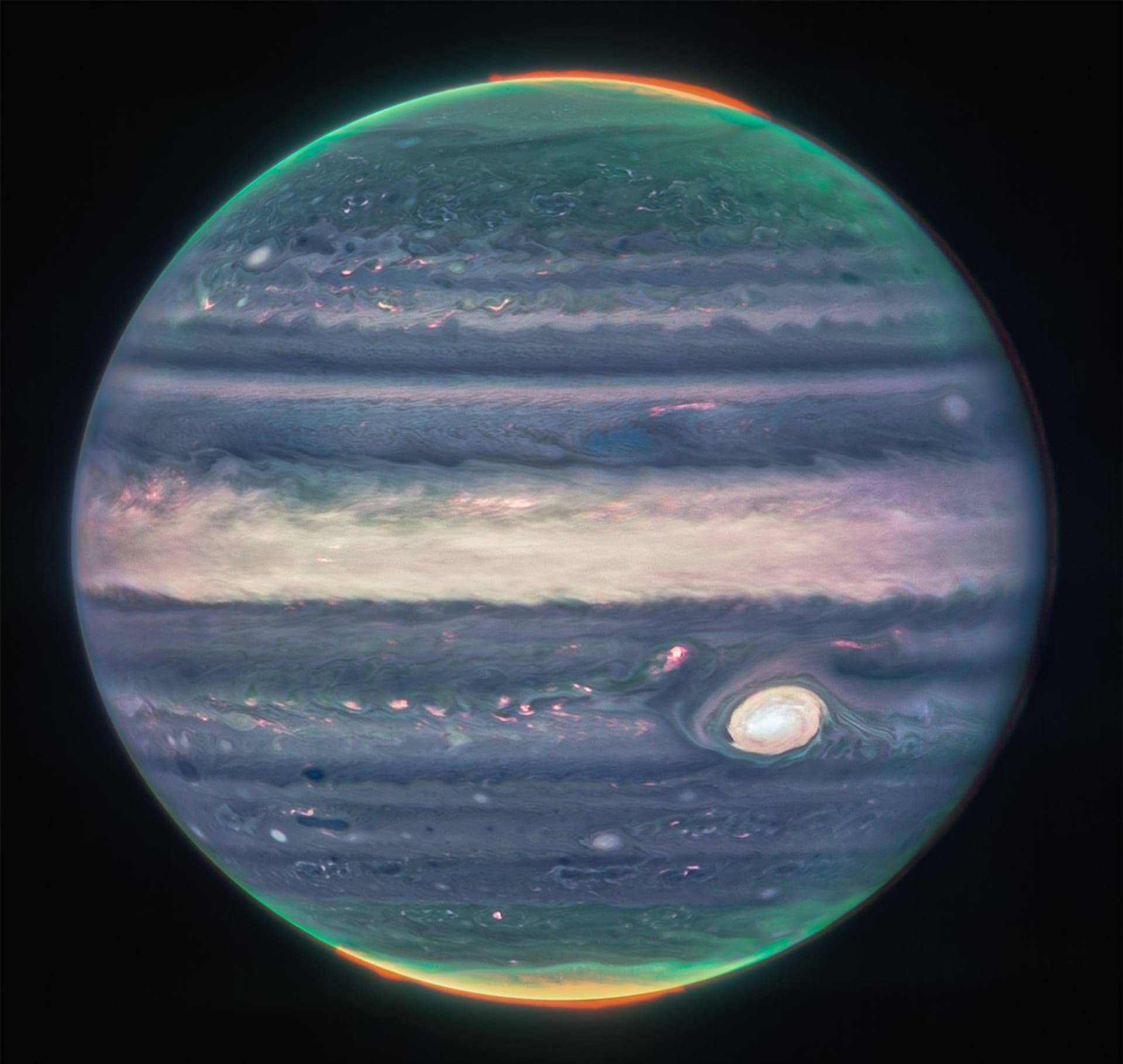 Jupiter na snímku z teleskopu Jamese Webba