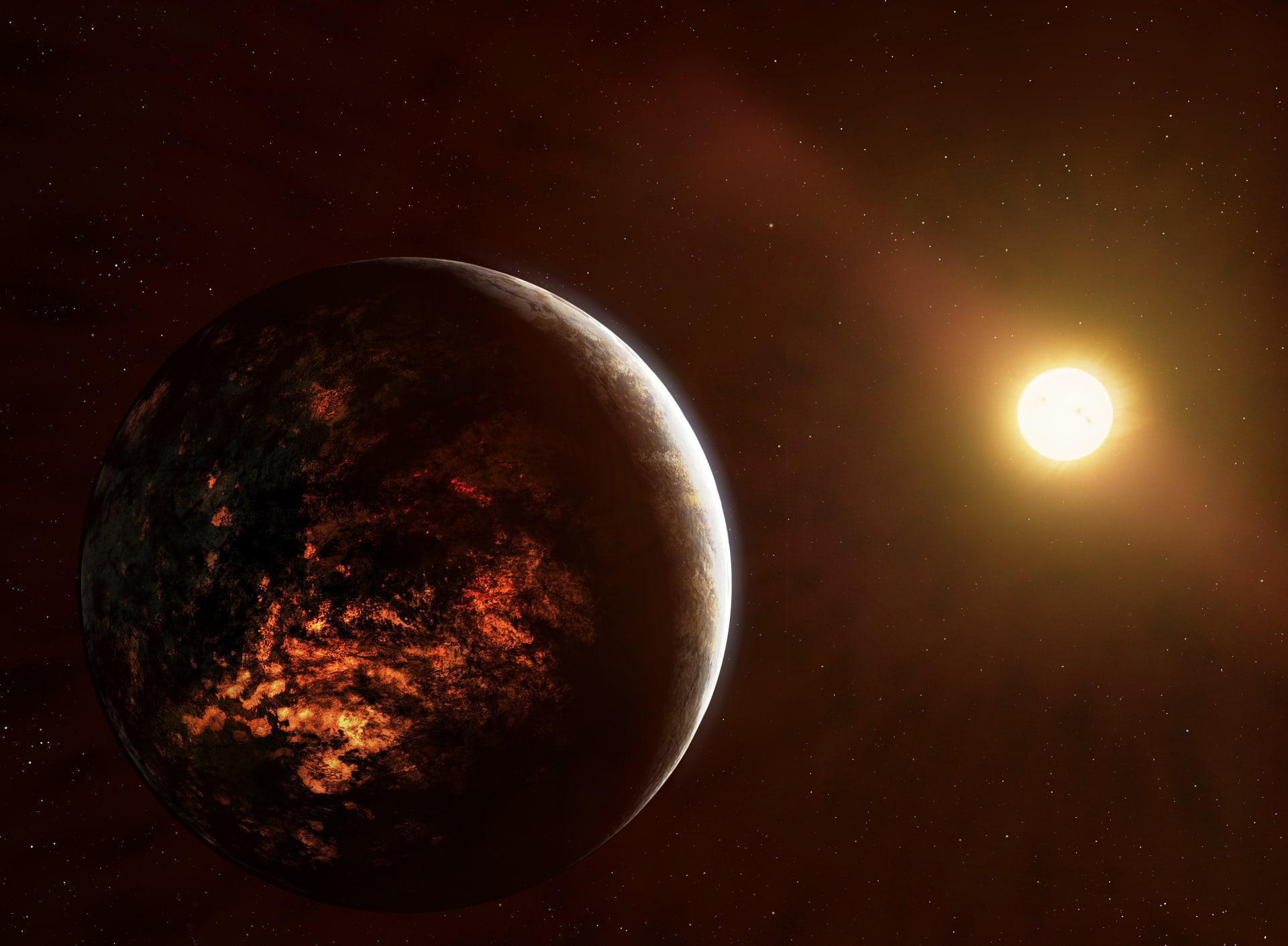 Ilustrace planety 55 Cancri e