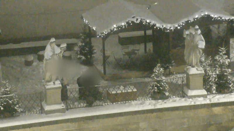 Dvojice se pokusila ukrást vánoční stromeček z náměstí