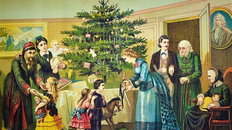 Historická malba Vánoc