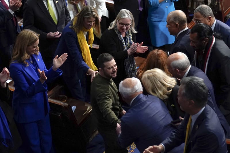 Ukrajinský prezident Volodymyr Zelenskyj přednesl projev v americkém Kongresu.
