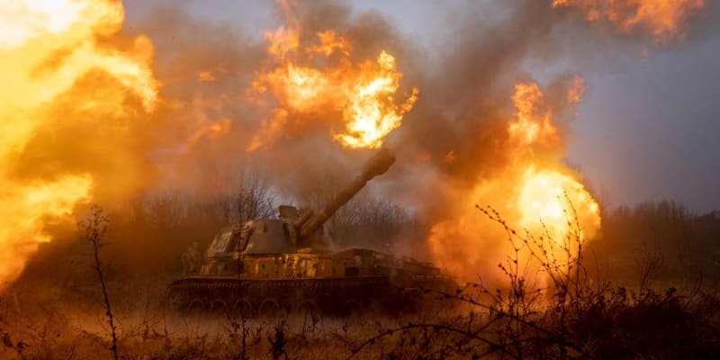 Ukrajinci ostřeluje ruské pozice.