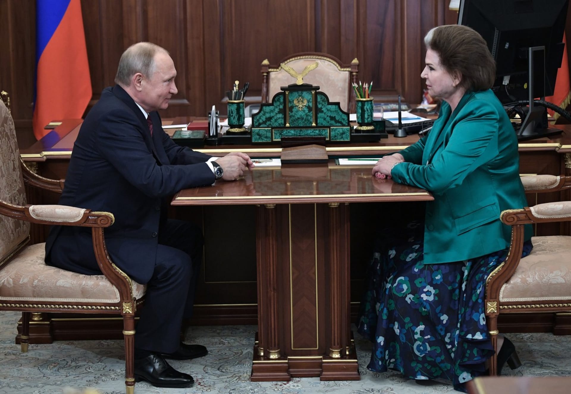 Valentina Těreškovová s ruským prezidentem Vladimirem Putinem
