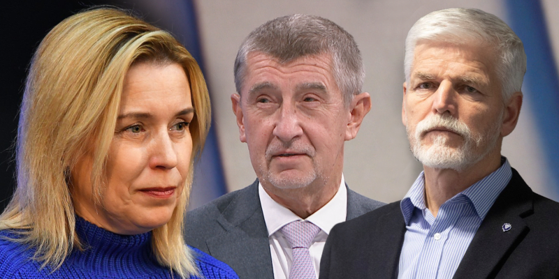 Kandidáti na prezidenta Danuše Nerudová, Andrej Babiš a Petr Pavel