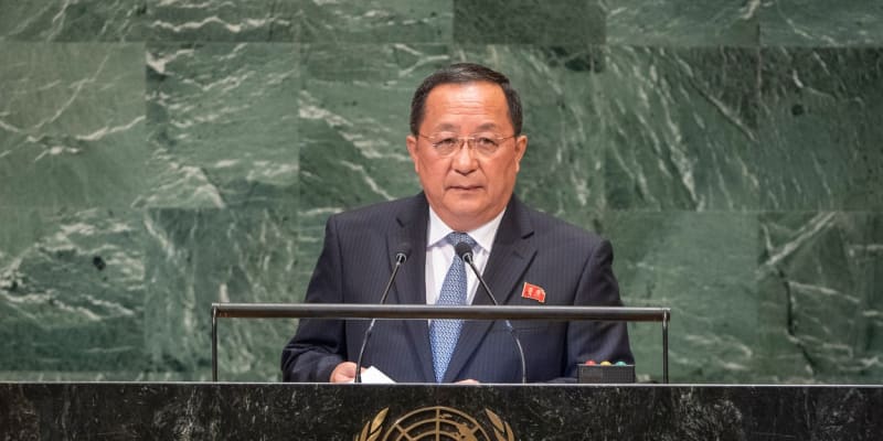 Severokorejský exministr zahraničí Ri Yong-ho na půdě OSN