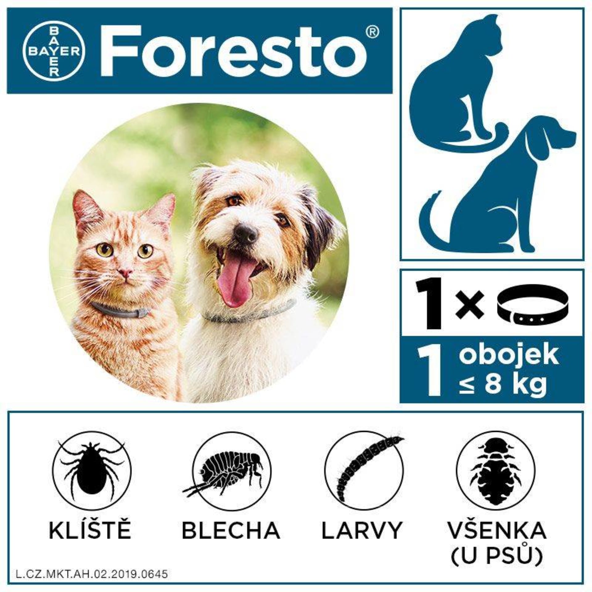 Foresto je veterinární léčivý přípravek. Pečlivě čtěte příbalovou informaci.