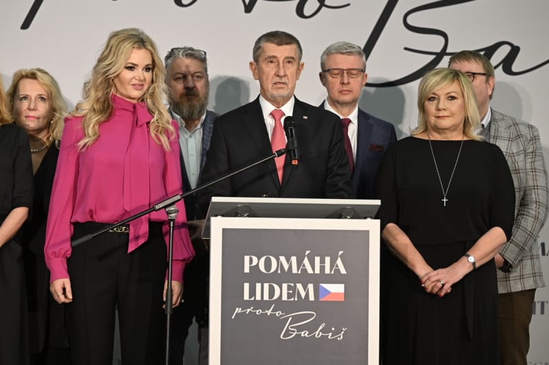 Expremiér a prezidentský kandidát Andrej Babiš (ANO) na tiskové konferenci, 14. ledna 2023