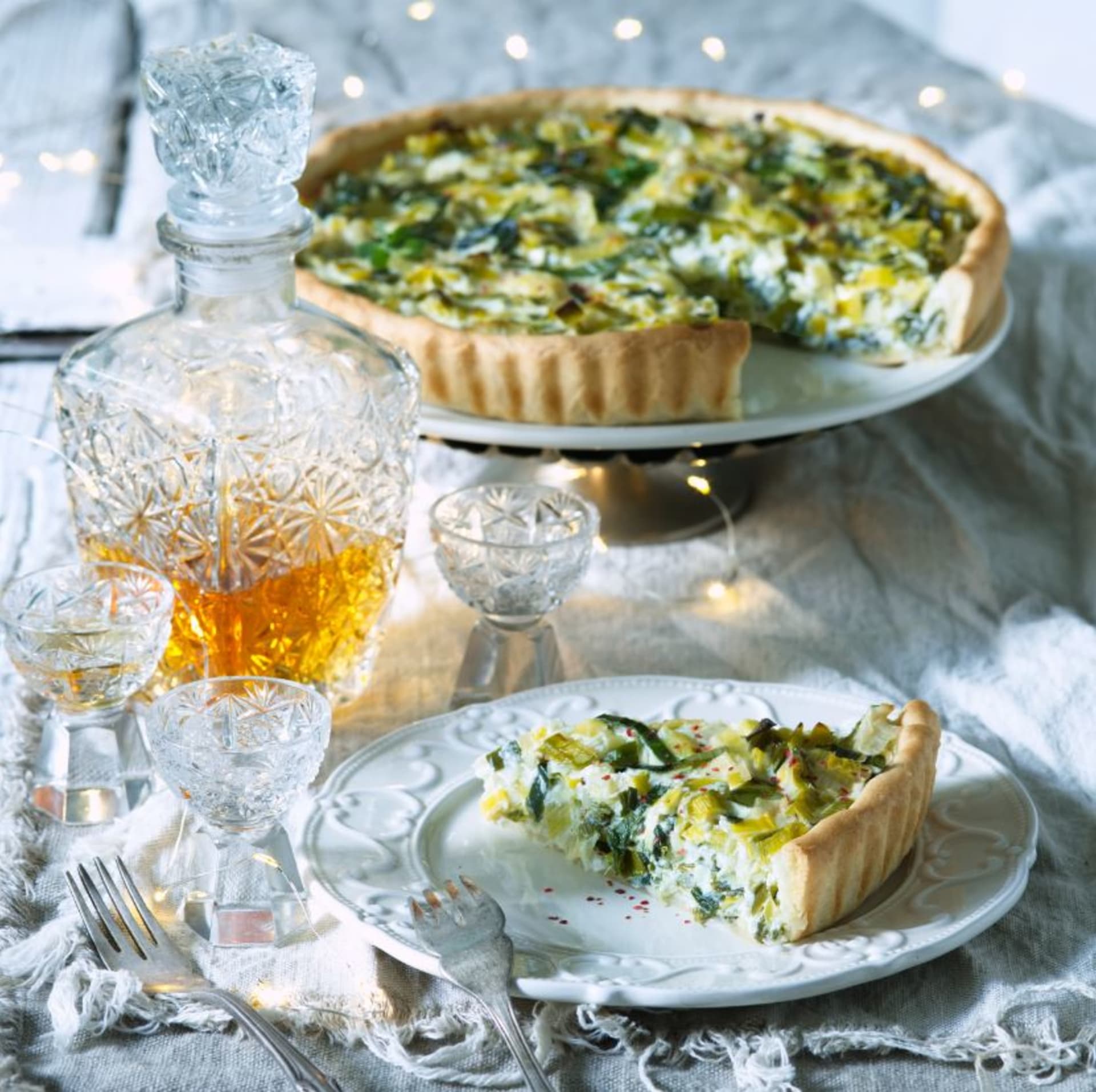Treasures of French cuisine: leek pie made with shortcrust pastry