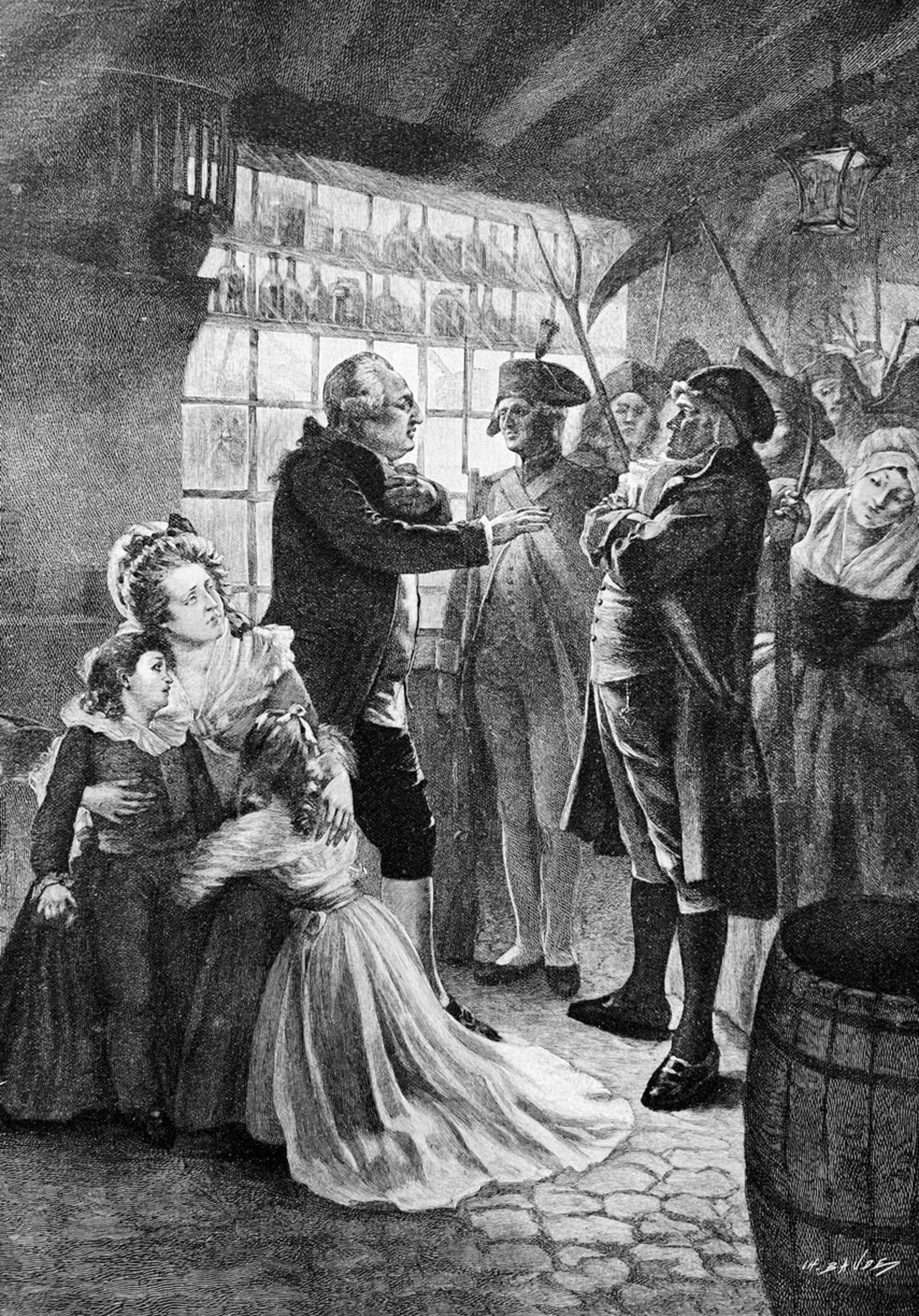 Ludvík XVI. a Marie Antoinetta při zatýkání