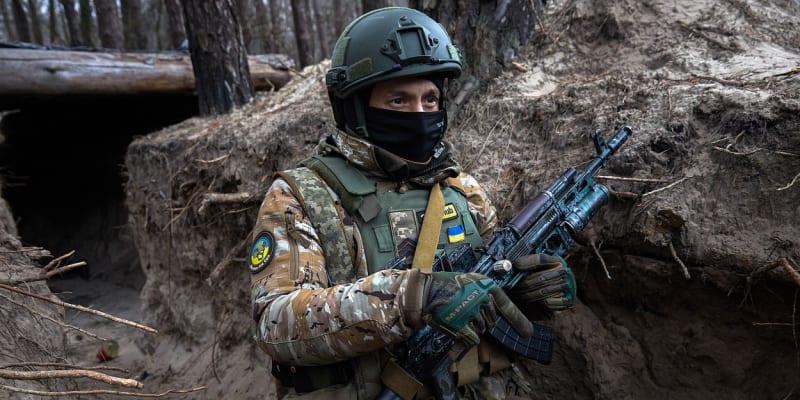 Ukrajinský voják u Soledaru