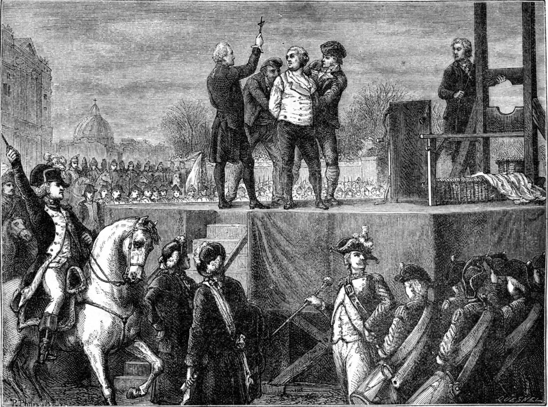 Poprava bývalého krále Ludvíka XVI. proběhla v Paříži pod gilotinou.