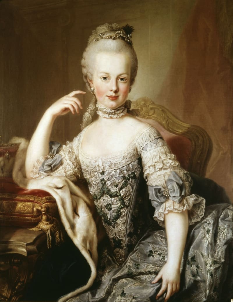 Portrét dvanáctileté Marie Antoinetty, o dva roky později byla provdána do Francie.