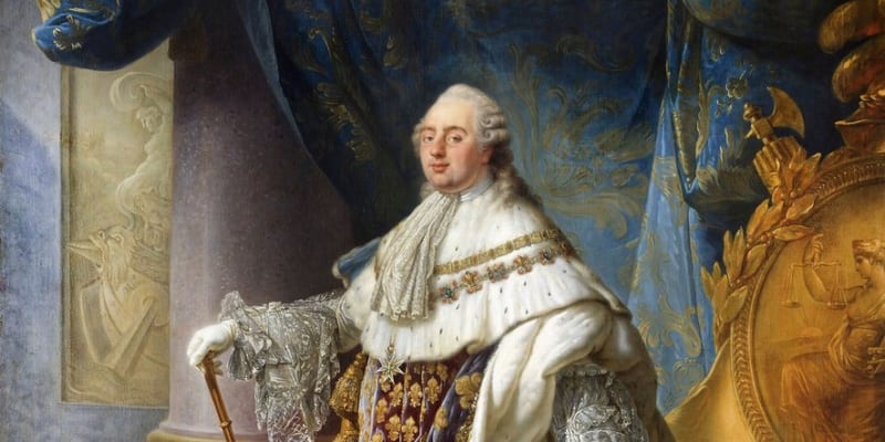 Francouzský král Ludvík XVI. ve svém královském kostýmu.