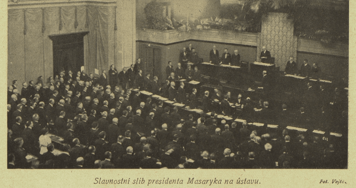 Volba prezidenta v roce 1920 na stránkách časopisu Světozor. Zdroj Digitální knihovna Kramerius, Moravská zemská knihovna v Brně. 