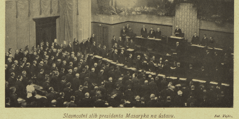 Volba prezidenta v roce 1920 na stránkách časopisu Světozor. Zdroj Digitální knihovna Kramerius, Moravská zemská knihovna v Brně. 