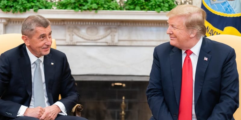 Andrej Babiš v Bílém domě v roce 2019, kam ho pozval tehdejší prezident USA Donald Trump
