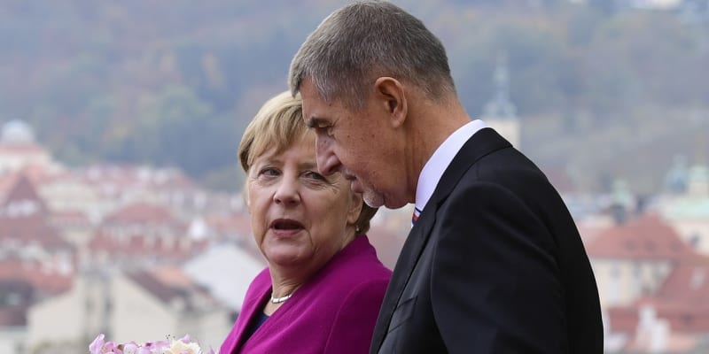 Andrej Babiš s německou kancléřkou Angelou Merkelovou v Praze.