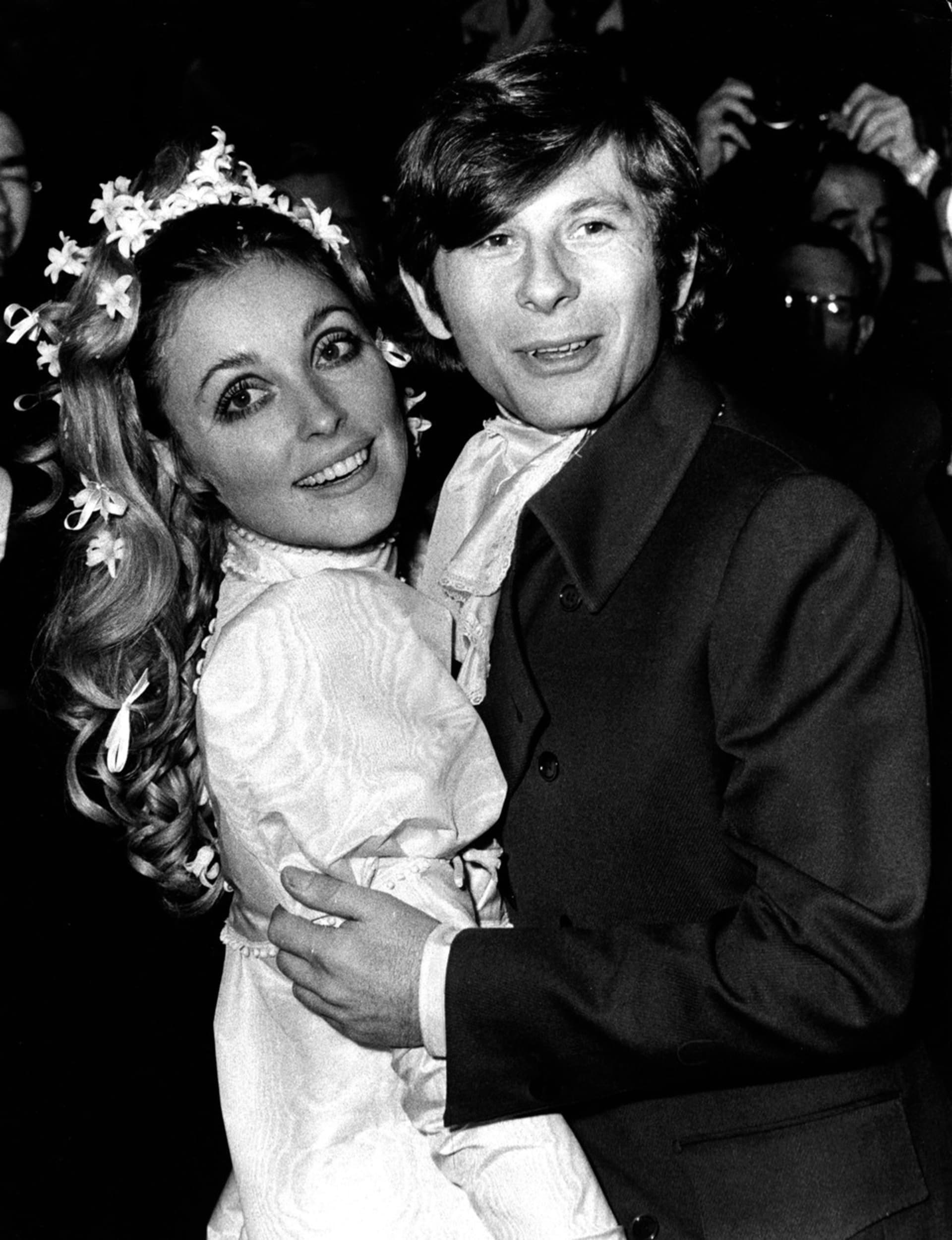 Roman Polanski a Sharon Tate na své svatbě 20. ledna 1968.