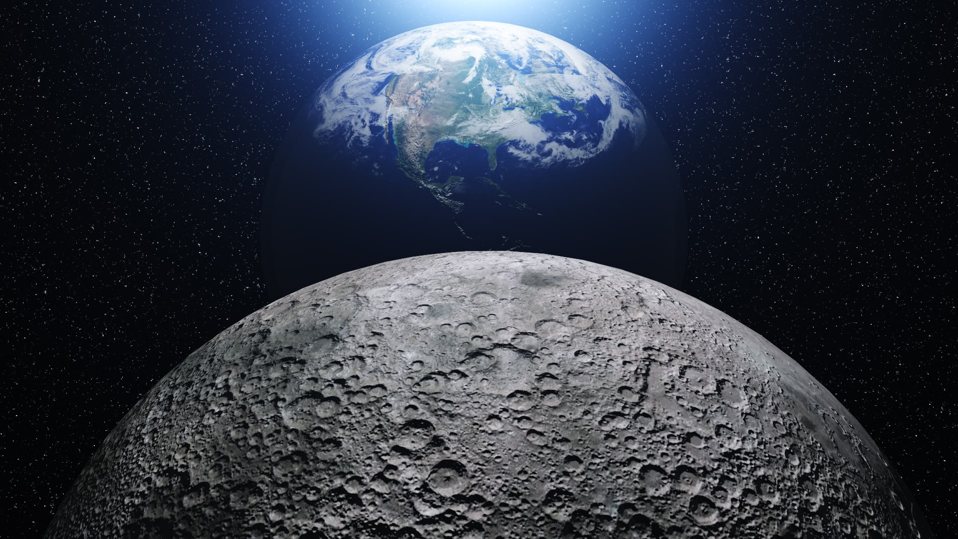 Ilustrační fotka Země a Měsíce