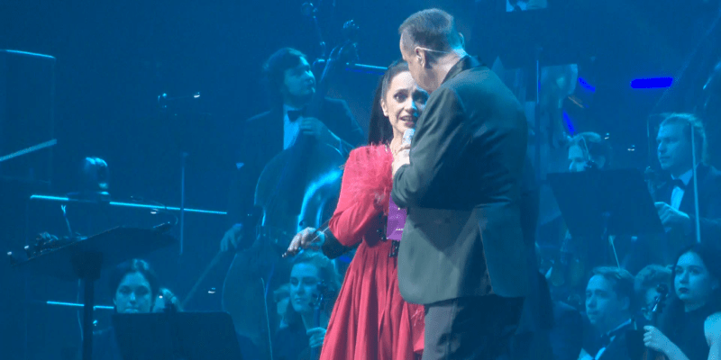 Lucie Bílá a Štefan Margita během jeho koncertu v O2 areně